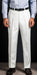 Men'S White Single Pleat Dress Pants Unhemmed Unfinished Bottom