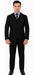 Classic Fit - Black Suit - Three Button Vested Suit - Athletic Fit