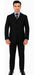 Classic Fit - Black Suit - Three Button Vested Suit - Athletic Fit