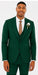 Men'S Emerald Green - Hunter Green Cuff Link Skinny Fit Suit
