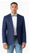 Men'S Navy Solid 2 Button Linen Classic Fit Sport Coat Blazer