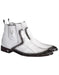 Men's Handmade Faded White Vestigium Genuine Ostrich Leg Chelsea Boots