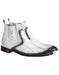 Men's Handmade Faded White Vestigium Genuine Ostrich Leg Chelsea Boots