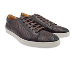 Carrucci Fashion Lace-up Leather Sneaker in Chestnut, Navy, Cognac & Black