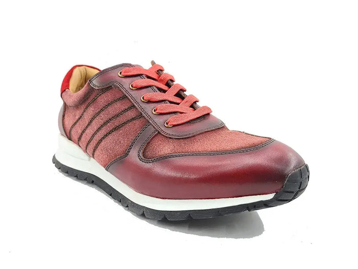 Fashion Sneaker Calfskin with Canvas inlaid - Image 3