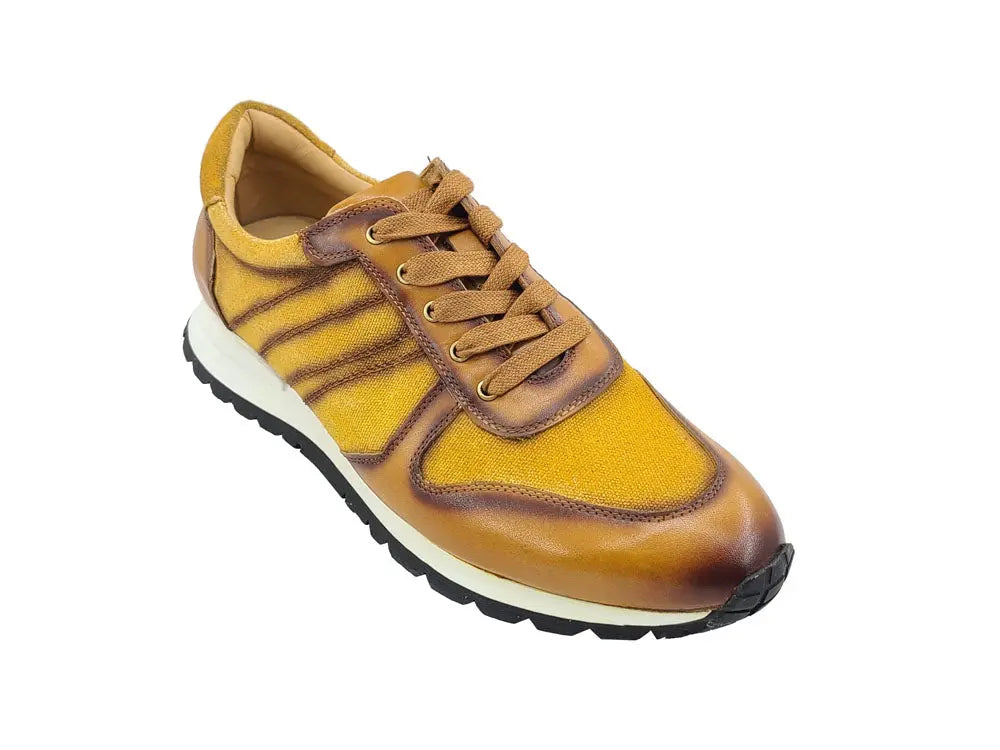 Fashion Sneaker Calfskin with Canvas inlaid - Image 6