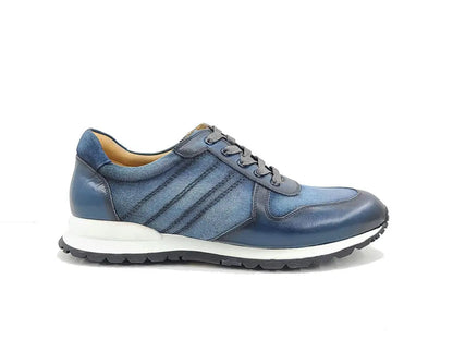 Fashion Sneaker Calfskin with Canvas inlaid - Image 9