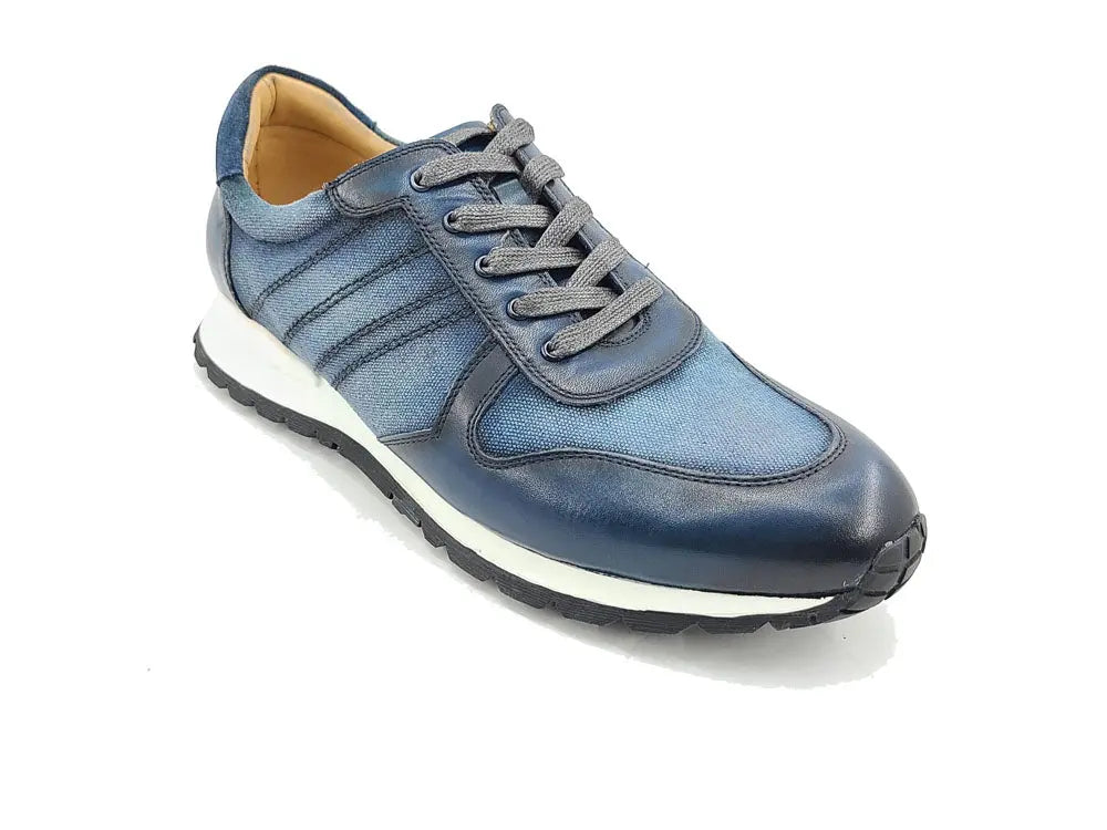 Fashion Sneaker Calfskin with Canvas inlaid - Image 10