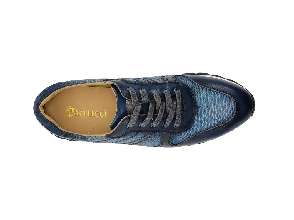Fashion Sneaker Calfskin with Canvas inlaid - Image 12