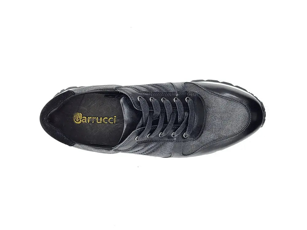 Fashion Sneaker Calfskin with Canvas inlaid - Image 14