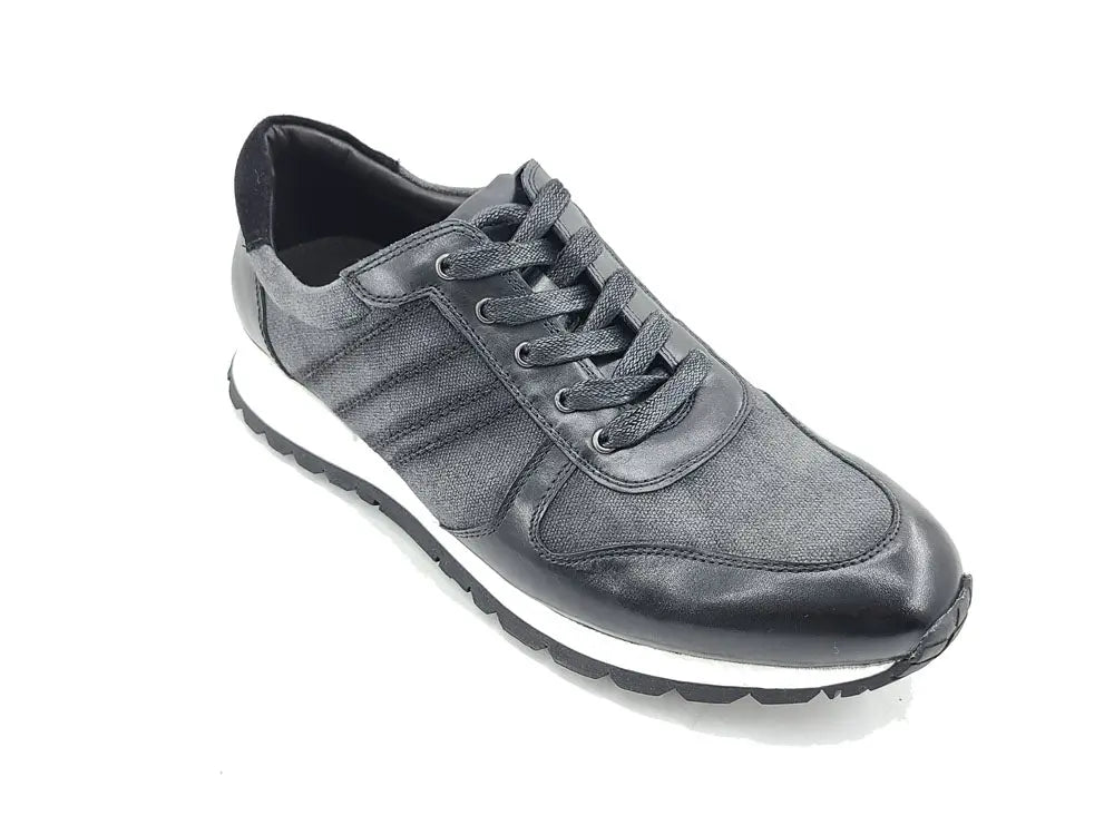Fashion Sneaker Calfskin with Canvas inlaid - Image 15