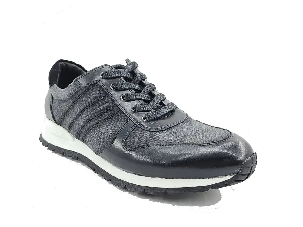 Fashion Sneaker Calfskin with Canvas inlaid - Image 16