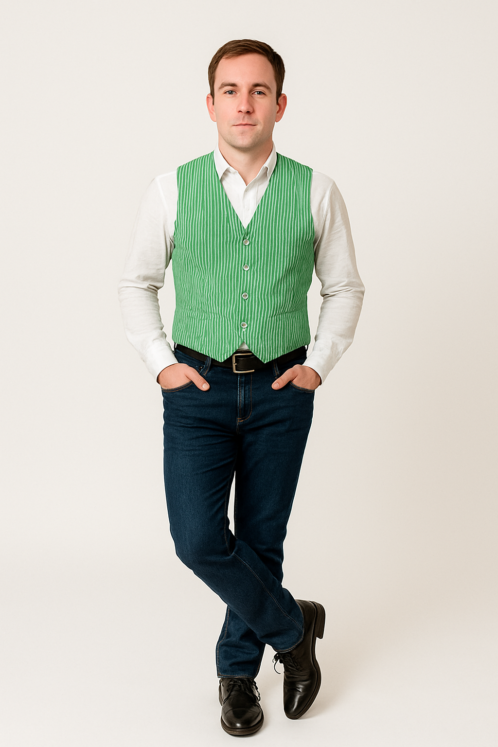 Men's Dark Navy Blue and White Stripe ~ Pinstripe Seersucker Sear sucker suit Vest Set - Image 8