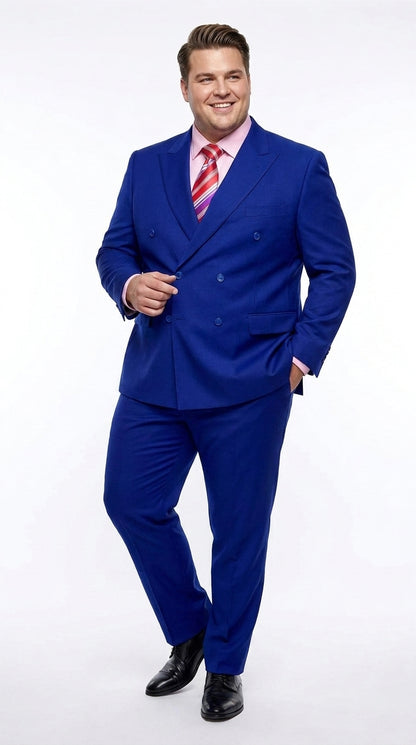 Men’s Royal Blue Double Breasted Blazer, High Quality Peak Lapel Formal Suit Jacket
