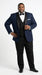 Suit Midnight Dark Navy Blue Suit For Men Tux With Black Lapel Suit Shawl Collar 1 Button Dinner Jacket Looking