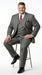 Men’s Medium Grey Classic Vested Pinstripe Suit with Jacket, Vest and Pants, Formal Dress Suit