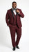 Men’s Burgundy Wine Tuxedo Suit with Black Peak Lapel, Jacket and Pants Formal Dinner Suit