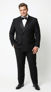 Men’s Black Double Breasted Tuxedo with Super 150s Style, Designer Formal Wedding Dinner Suit