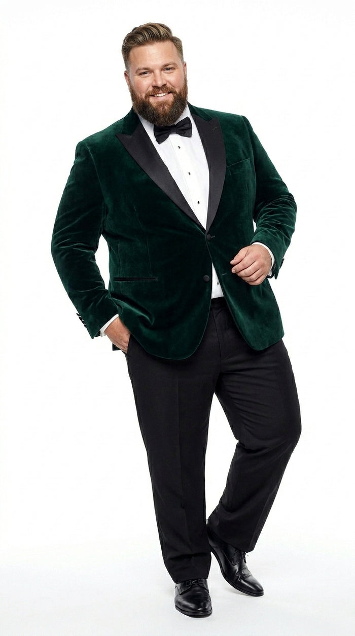 Men’s Olive Hunter Green Velvet Tuxedo Jacket with Black Satin Lapel, Formal Wedding Dinner Blazer