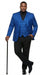 Men’s Royal Blue Indigo Paisley Prom Tuxedo Suit with Floral Jacket, Vest and Pants