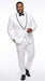 Men’s Waverly White 1 Button Shawl Tuxedo Jacket with Black Trim, Ike Evening Formal Blazer