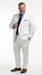 Men’s White Lightweight Linen 2 Button Suit, Formal Wedding Beach Summer Suit Set