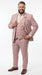 Men’s Mauve Rose Gold Light Pink 3 Piece Wedding Suit, Formal Vested Groom Prom Suit Set