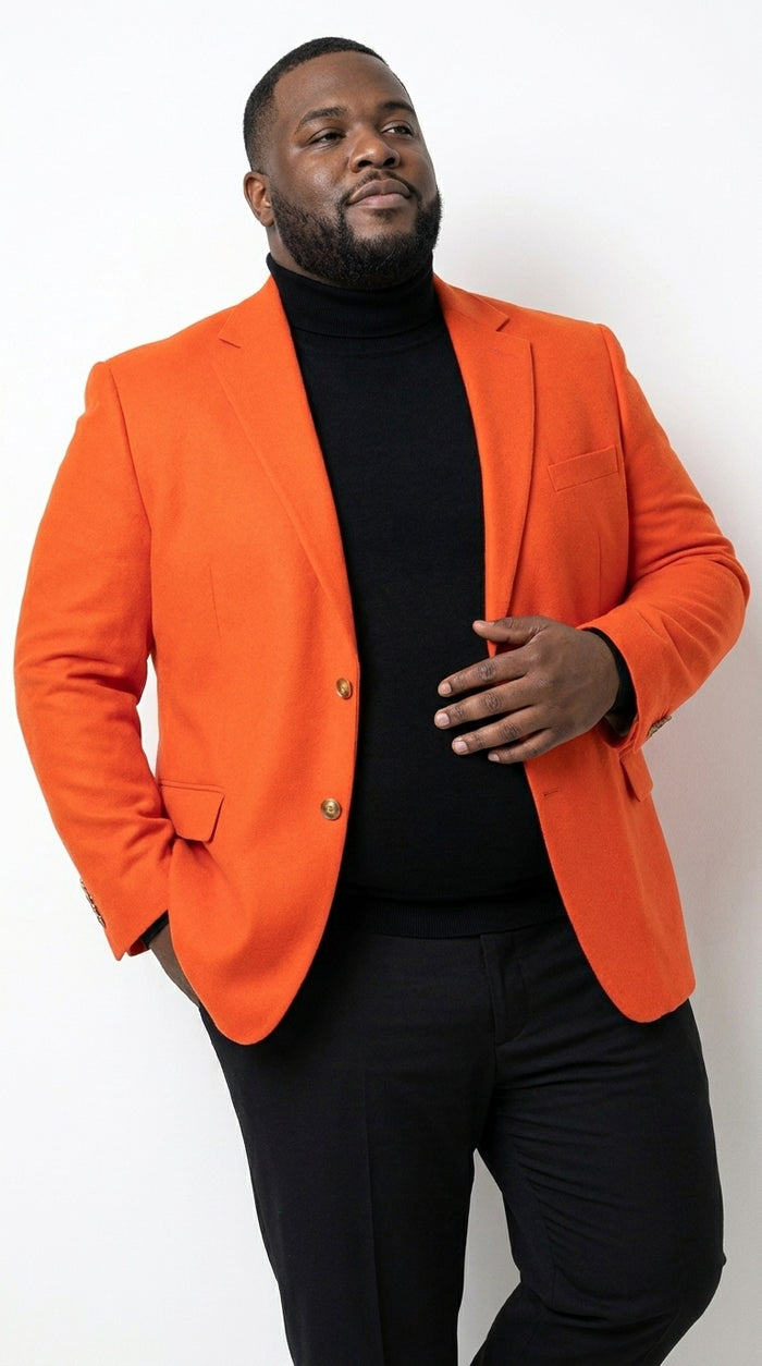 Men’s Orange Blazer, Bold Formal Wedding Church Party Sport Coat Jacket