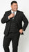 Mens Italian Wool Suit Color Black - Men's Designer Wool Pleated Pant Vested Black Gangster Pinstripe Suit