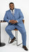 Men’s Ice Blue 3 Piece Suit with Vest, Formal Wedding Prom Dress Suit