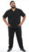 Men’s Black Big and Tall Walking Suit with Short Sleeve Shirt and Matching Pants, Casual Suit up to 6XL