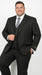 Men’s Jet Liquid Black Suit with White Pinstripes, 2 Button Vested Formal Dress Suit