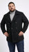 Men’s Black Big and Tall Wool Peacoat – Regular Fit Double-Breasted Winter Coat