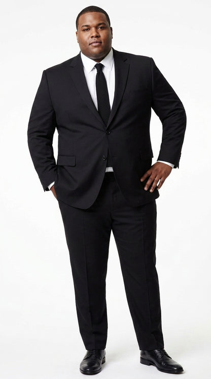Prontomoda Men’s Solid Black Suit, Formal Wedding Business Dress Suit Modern Fit