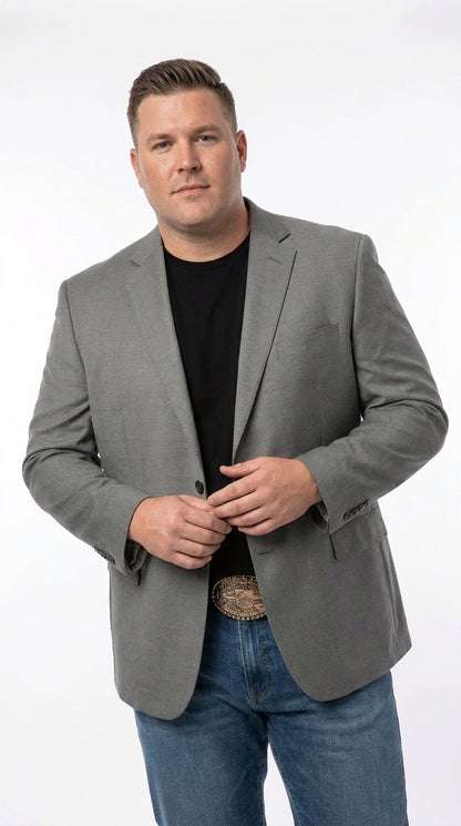 Men’s Grey Western Cowboy Blazer, Modern Dress Jacket for Rodeo, Wedding and Country Style
