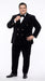 Men’s Rossi Man Zeus Black Velvet Double Breasted Tuxedo Suit, Formal Wedding Prom Dinner Suit Set