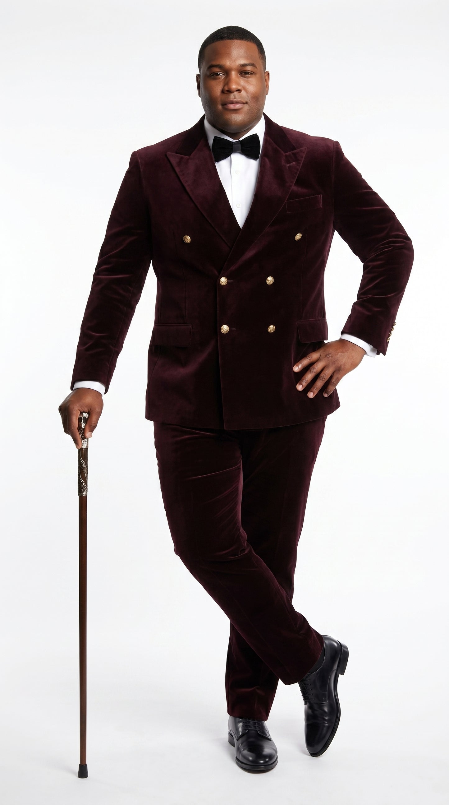 Men’s Rossi Man Zeus Dark Brown Velvet Double Breasted Tuxedo Suit, Formal Wedding Prom Dinner Suit Set