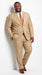Men’s Bronze Camel Khaki Portly Suit, 2 Button Executive Fit Formal Dress Suit