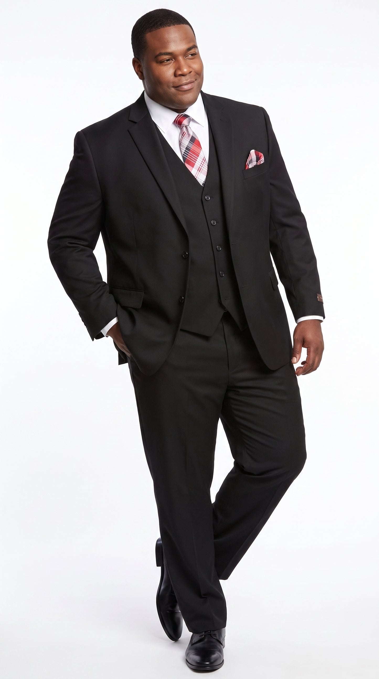 Alberto Nardoni Men’s Black 3 Piece Suit, Classic Fit Formal Wedding Business Dress Suit