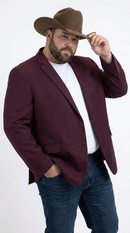 Men’s Burgundy Western Cowboy Blazer, Stretch Date Night Dress Jacket for Men