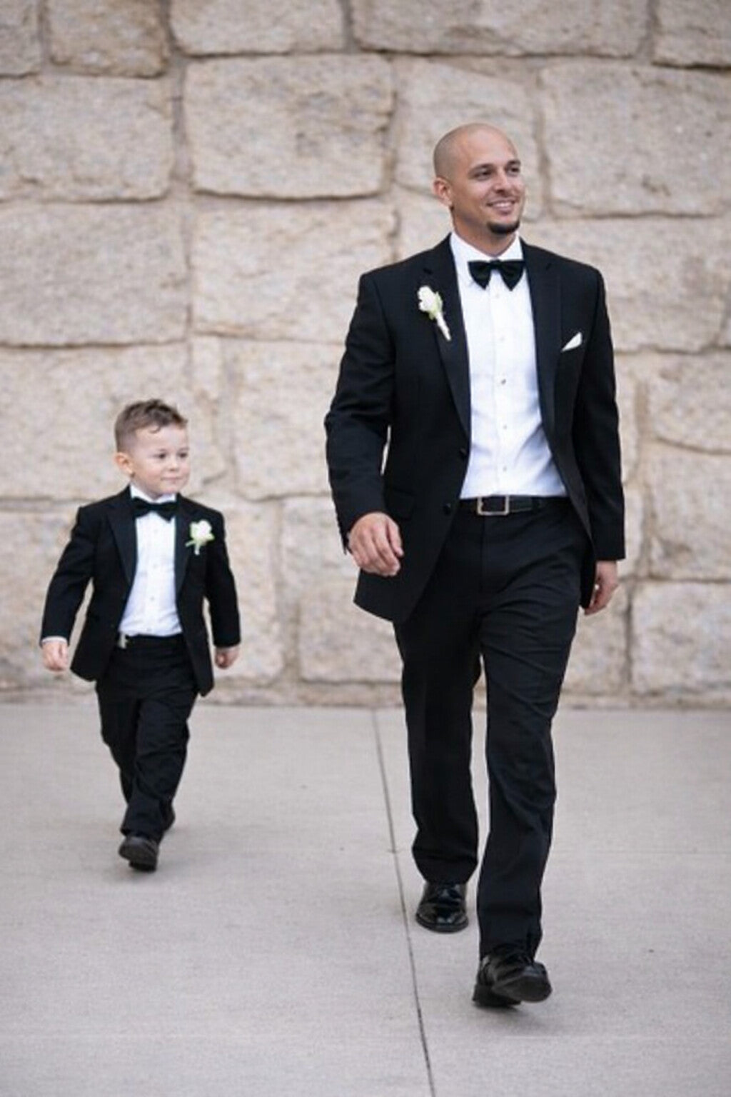 Dad And Son Black Matching Two Button Straight Fit Perfect for toddler Suit wedding  attire outfits Suits - Image 3