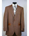 Men's fashion faux leather accents denim 2pc zoot suit rust with brass accents