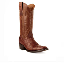 Men's Ferrini French Toe Alligator Belly Cowboy Boot in Cognac