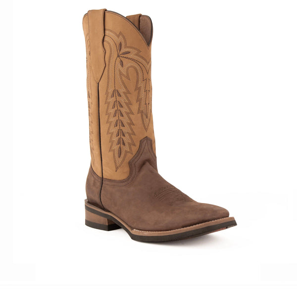 Ferinni Boot - Mens Dress Cowboy Boot  - Ferrini Men's Hunter Square Toe Boots Handcrafted - Brown main image 0