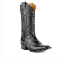 Men's Ferrini French Toe Alligator Belly Cowboy Boot in Black