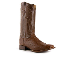 Ferrini Colt Ostrich Quill Square Toe Cowboy Boot in Kango Tabac