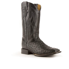 Ferrini Colt Ostrich Quill Square Toe Cowboy Boot in Black