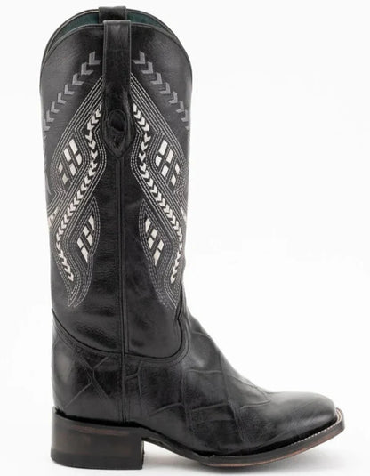 Ferrini Jesse Men's Print Alligator Boots Handcrafted Black 4359304