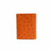 Men's Full Ostrich Quill Trifold Wallet in Cognac