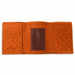 Men's Full Ostrich Quill Trifold Wallet in Cognac